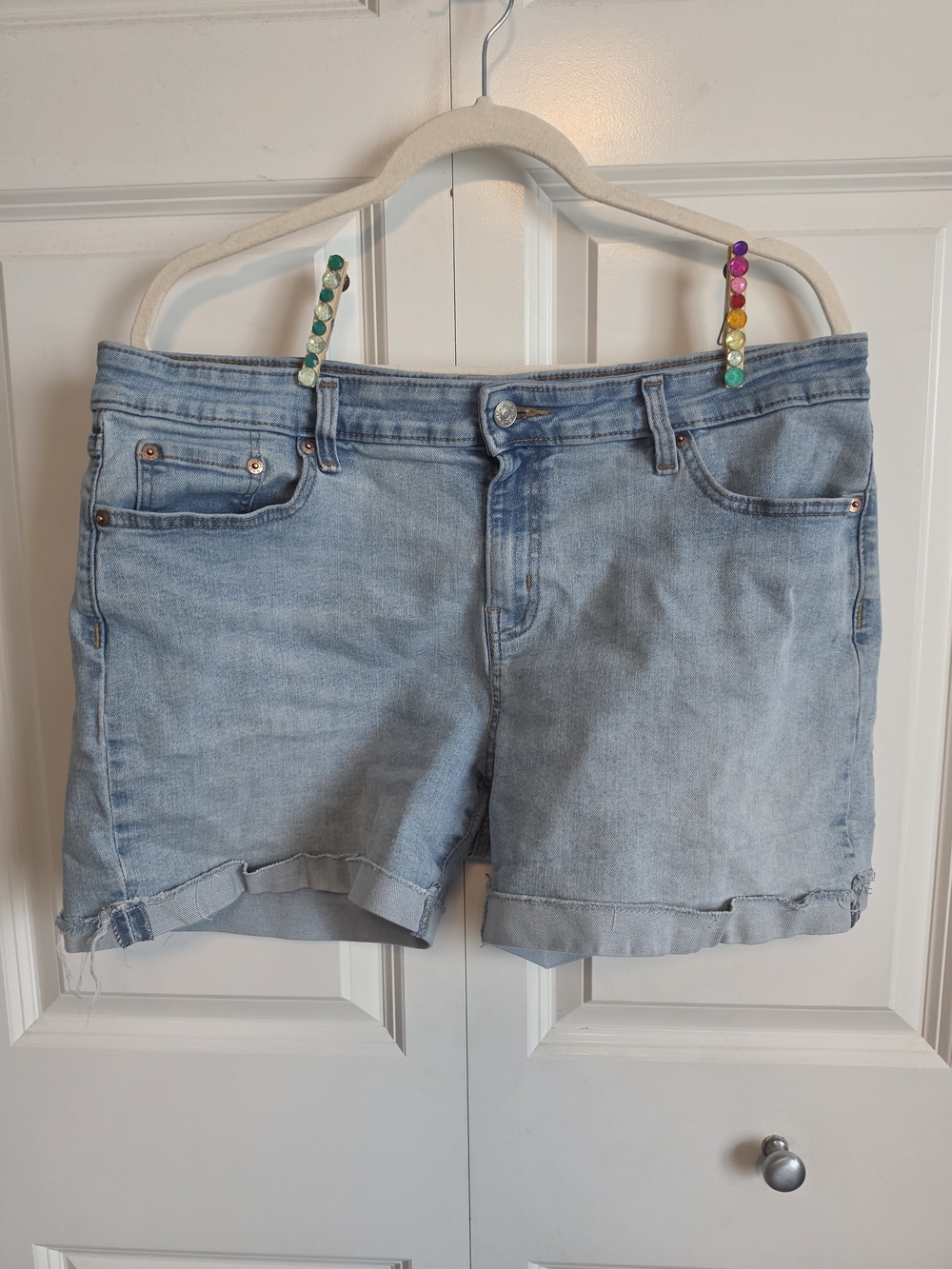 Levi's Light Wash Denim Women's Jean Shorts with Rolled Hem